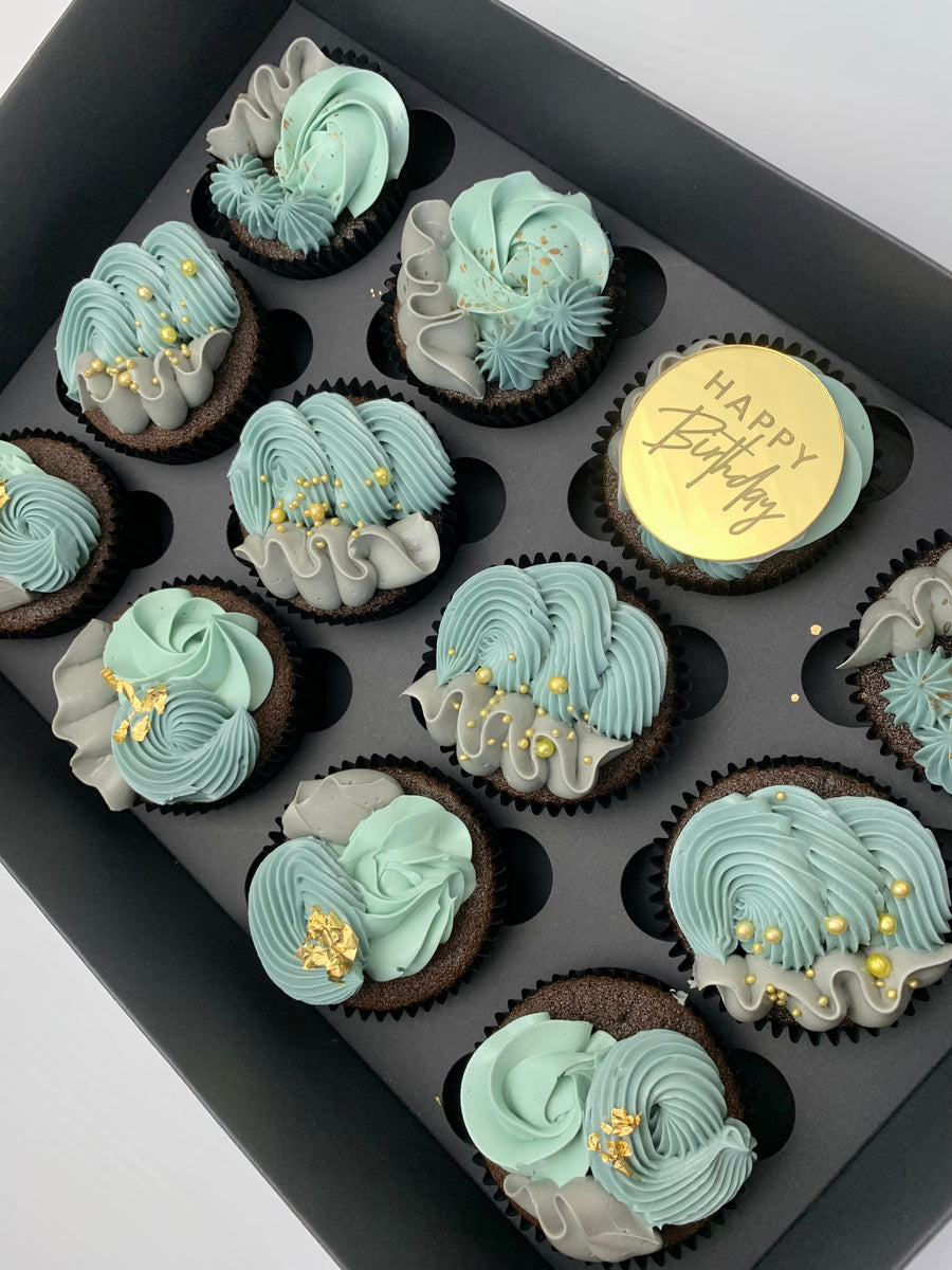 Blue/Grey/Green Cupcakes