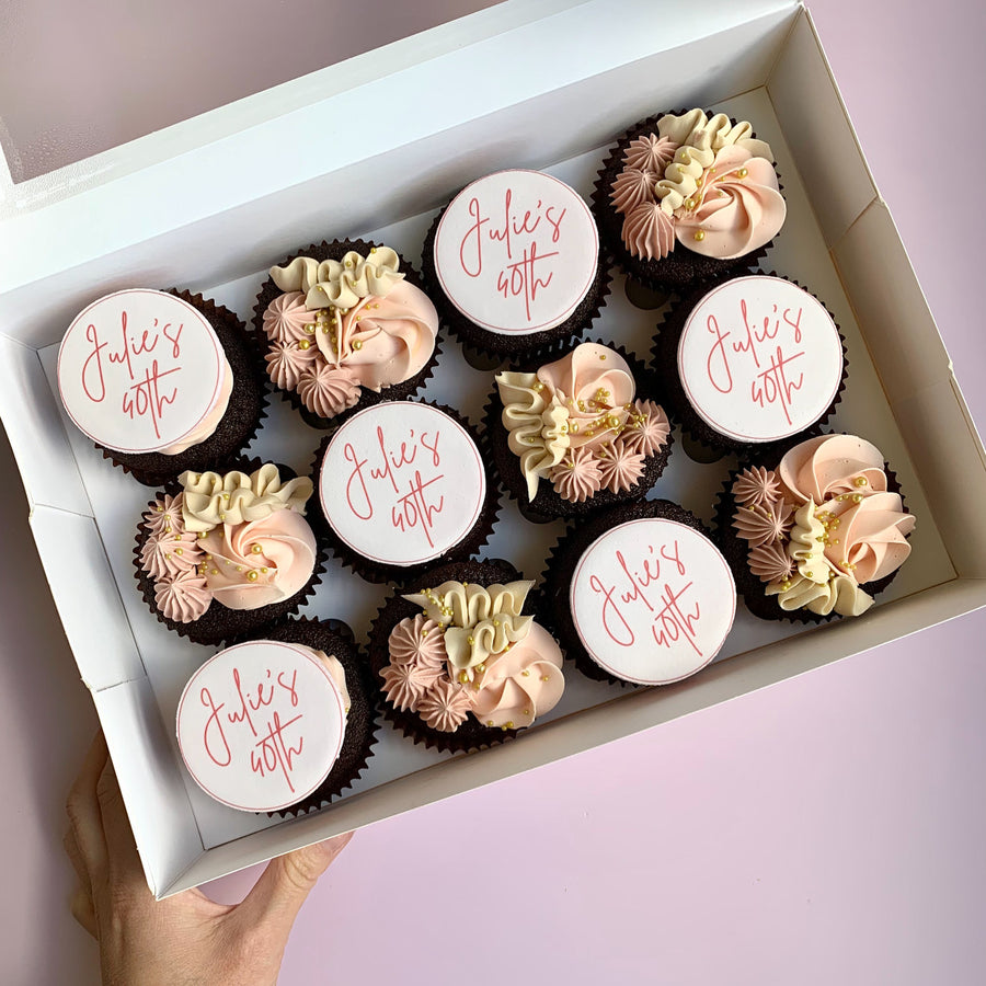 Deluxe Custom Text Cupcakes